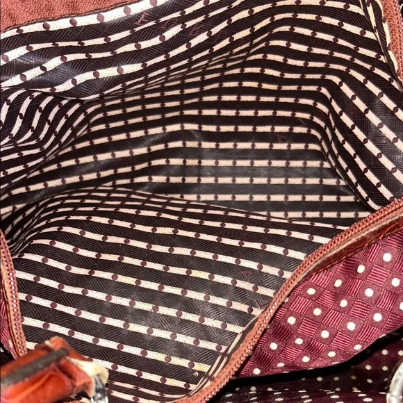 Furla Crocodile-Embossed Rust Colored Tote Bag - Picture 14 of 15